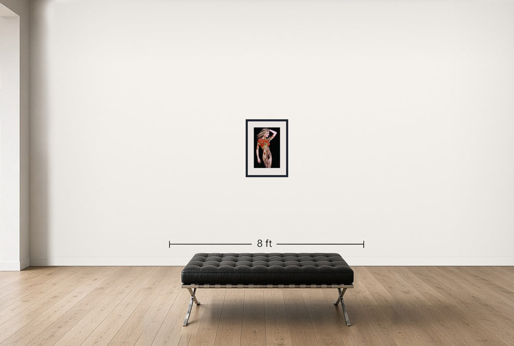 Room view — Nude Body Nude  #1178 by Howard Schatz shown to scale on a gallery wall at 20 x 16 in. Not a reproduction of the work.