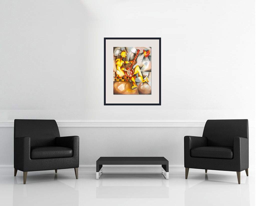 Room view — Open Up Your Quiet Heart by Alexandra Nechita shown to scale on a gallery wall at 27 x 20.5 in. Not a reproduction of the work.