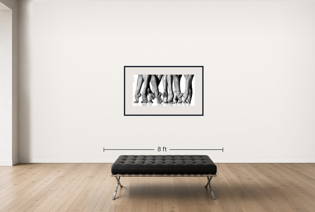 Room view — Paloma Herrera - American Ballet Theater by Howard Schatz shown to scale on a gallery wall at 27 x 50 in. Not a reproduction of the work.