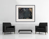 Room view — Peace Symbol by Sterling Ruby shown to scale on a gallery wall at 32 x 40 in. Not a reproduction of the work.