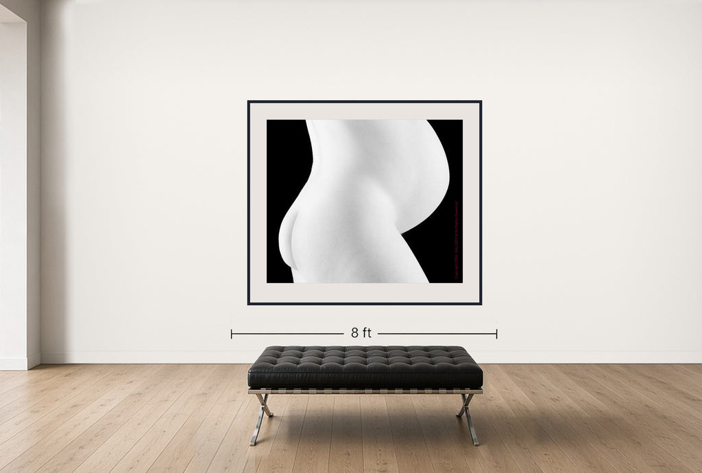 Room view — Pregnancy Study #1083 by Howard Schatz shown to scale on a gallery wall at 59 x 70.82 in. Not a reproduction of the work.