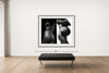Room view — Pregnancy Study #1209 by Howard Schatz shown to scale on a gallery wall at 59 x 70.88 in. Not a reproduction of the work.