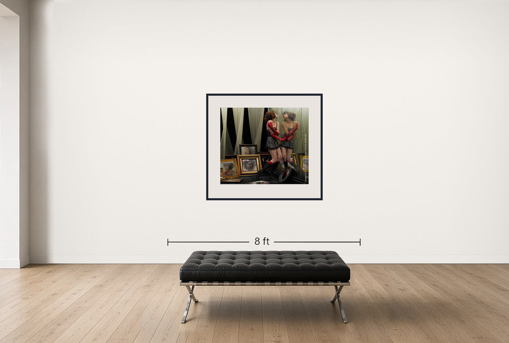 Room view — Pride by Howard Schatz shown to scale on a gallery wall at 38 x 48 in. Not a reproduction of the work.