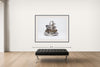 Room view — Python Birkin II, 2016 by Tyler Shields shown to scale on a gallery wall at 54 x 72 in. Not a reproduction of the work.