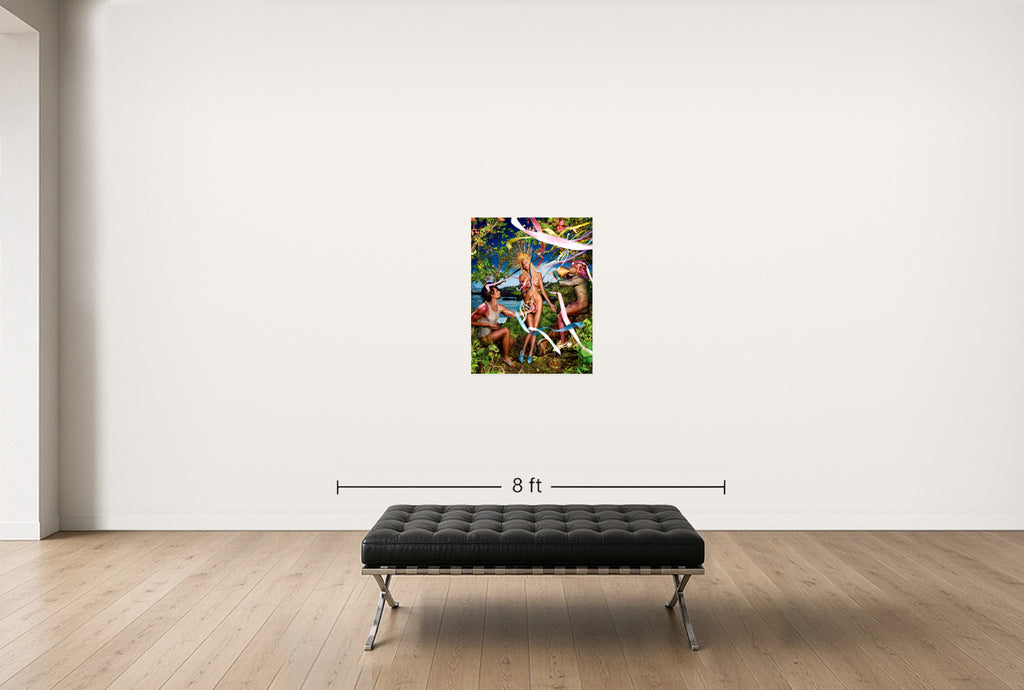 Room view — Rebirth of Venus, 2009 by David LaChapelle shown to scale on a gallery wall at 40 x 30 in. Not a reproduction of the work.