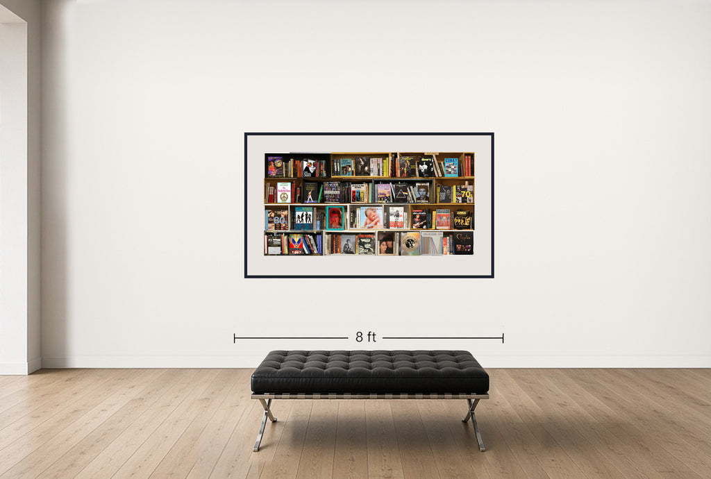 Room view — Rock 70s/80s by Max Steven Grossman shown to scale on a gallery wall at 37 x 75 in. Not a reproduction of the work.
