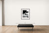 Room view — Route 66 - Grande by Andreas Feininger shown to scale on a gallery wall at 40 x 30 in. Not a reproduction of the work.