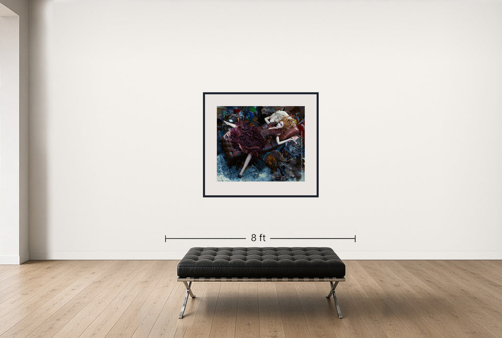 Room view — Sloth by Howard Schatz shown to scale on a gallery wall at 38 x 48 in. Not a reproduction of the work.