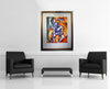 Room view — Soul Mates Forever by Alexandra Nechita shown to scale on a gallery wall at 49.3507 x 41.2083 in. Not a reproduction of the work.