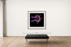 Room view — Underwater Study #3093 by Howard Schatz shown to scale on a gallery wall at 50 x 50 in. Not a reproduction of the work.
