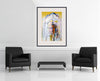 Room view — Untitled - 1/3/90 by Robert Kaupelis shown to scale on a gallery wall at 39.25 x 27.5 in. Not a reproduction of the work.