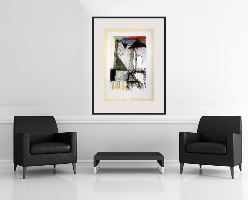 Room view — Untitled - 3/1/78 by Robert Kaupelis shown to scale on a gallery wall at 39.5 x 27.5 in. Not a reproduction of the work.