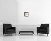 Room view — Untitled - 9/5/73 by Robert Kaupelis shown to scale on a gallery wall at 7 x 5.75 in. Not a reproduction of the work.