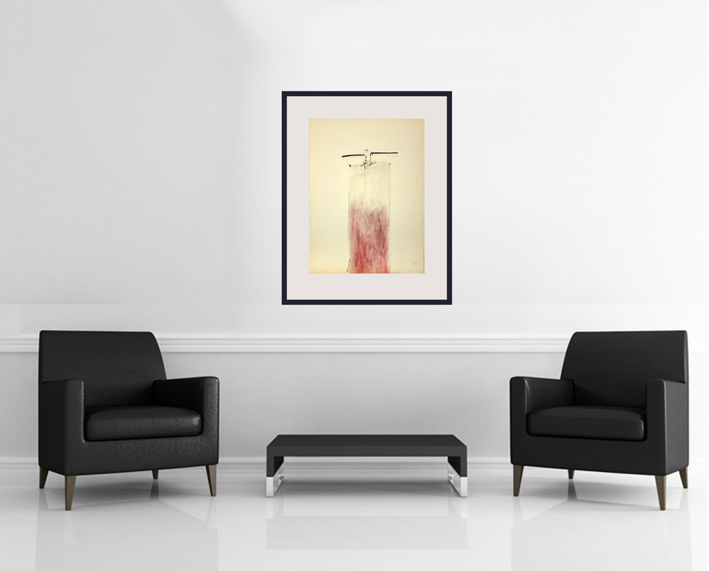 Room view — Untitled - 9/13/73 by Robert Kaupelis shown to scale on a gallery wall at 30 x 22 in. Not a reproduction of the work.