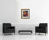 Room view — Vase of Flowers, 1998 by Peter Max shown to scale on a gallery wall at 28.4549 x 23.7083 in. Not a reproduction of the work.