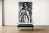 Room view — Venus vs. David, 2011 by Alex G Cao shown to scale on a gallery wall at 108 x 72 in. Not a reproduction of the work.