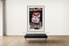 Room view — Warhol Cigarettes (Get Banksy), 2015 by Peter Tunney shown to scale on a gallery wall at 80 x 50 in. Not a reproduction of the work.