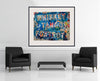Room view — Whiskey Tango Foxtrot - AP by Peter Tunney shown to scale on a gallery wall at 40 x 49 in. Not a reproduction of the work.