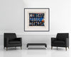 Room view — WTF, 2014 - Limited by Peter Tunney shown to scale on a gallery wall at 31 x 35 in. Not a reproduction of the work.