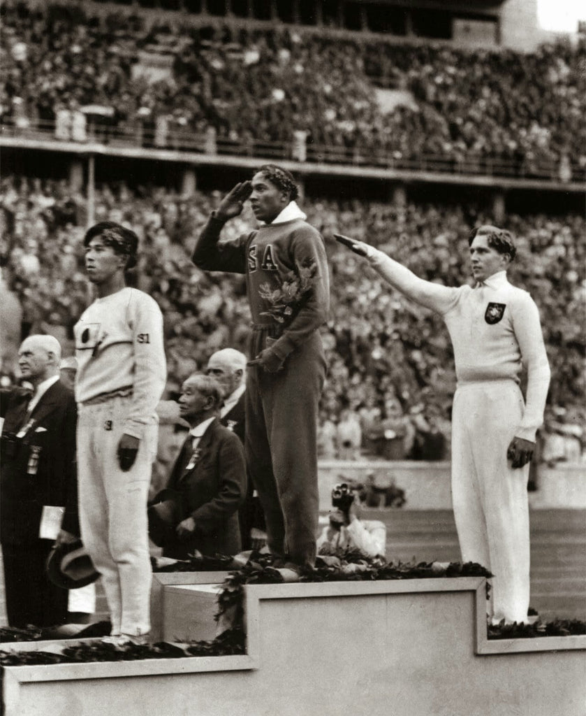 Jesse Owens, 1936 Olympic Long Jump Medals Ceremony - Bettman Collection