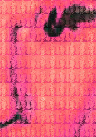 Detail -  YOU & ME + WARHOL + YOU IN Magenta, 2014 by Alex G Cao