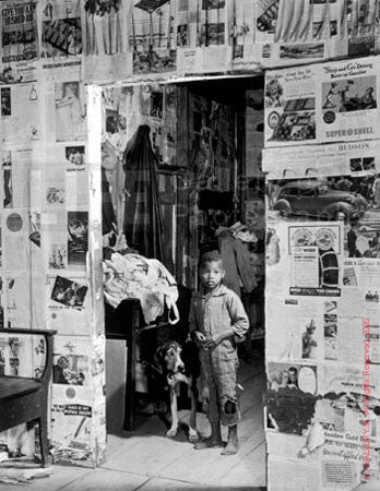 Little Boy with Hound Dog by Margaret Bourke-White