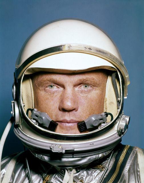 Astronaut John Glenn in a Mercury program pressure suit & helmet, 1959 - Ralph Morse