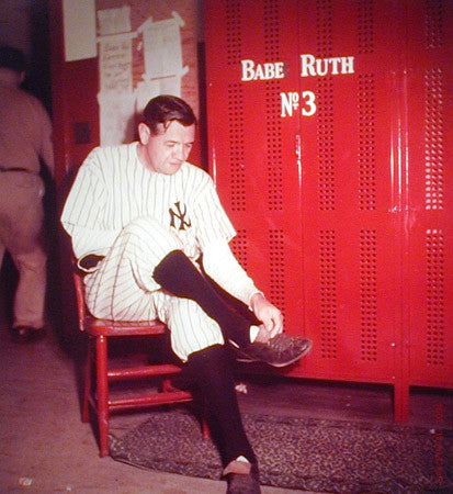 Babe Ruth Suits Up Last Time by Ralph Morse