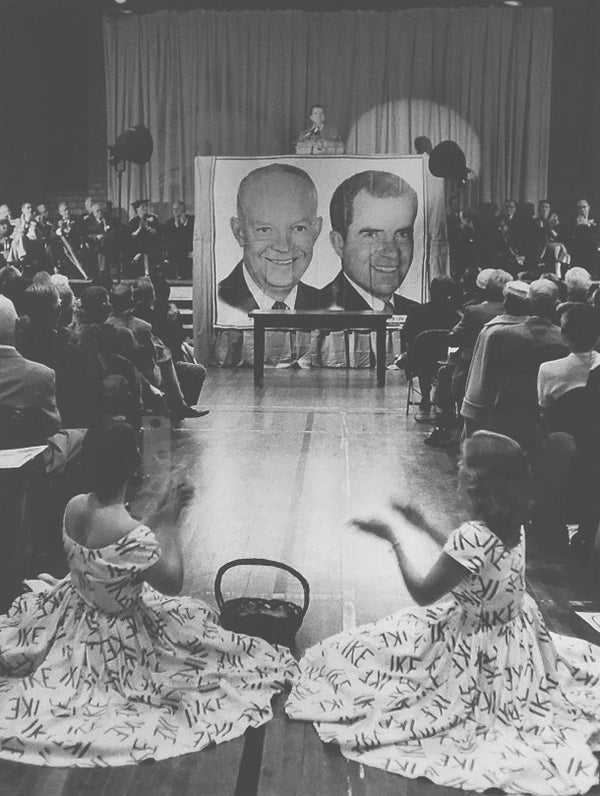Ike Girls Applaud Vice President Nixon - Carl Mydans